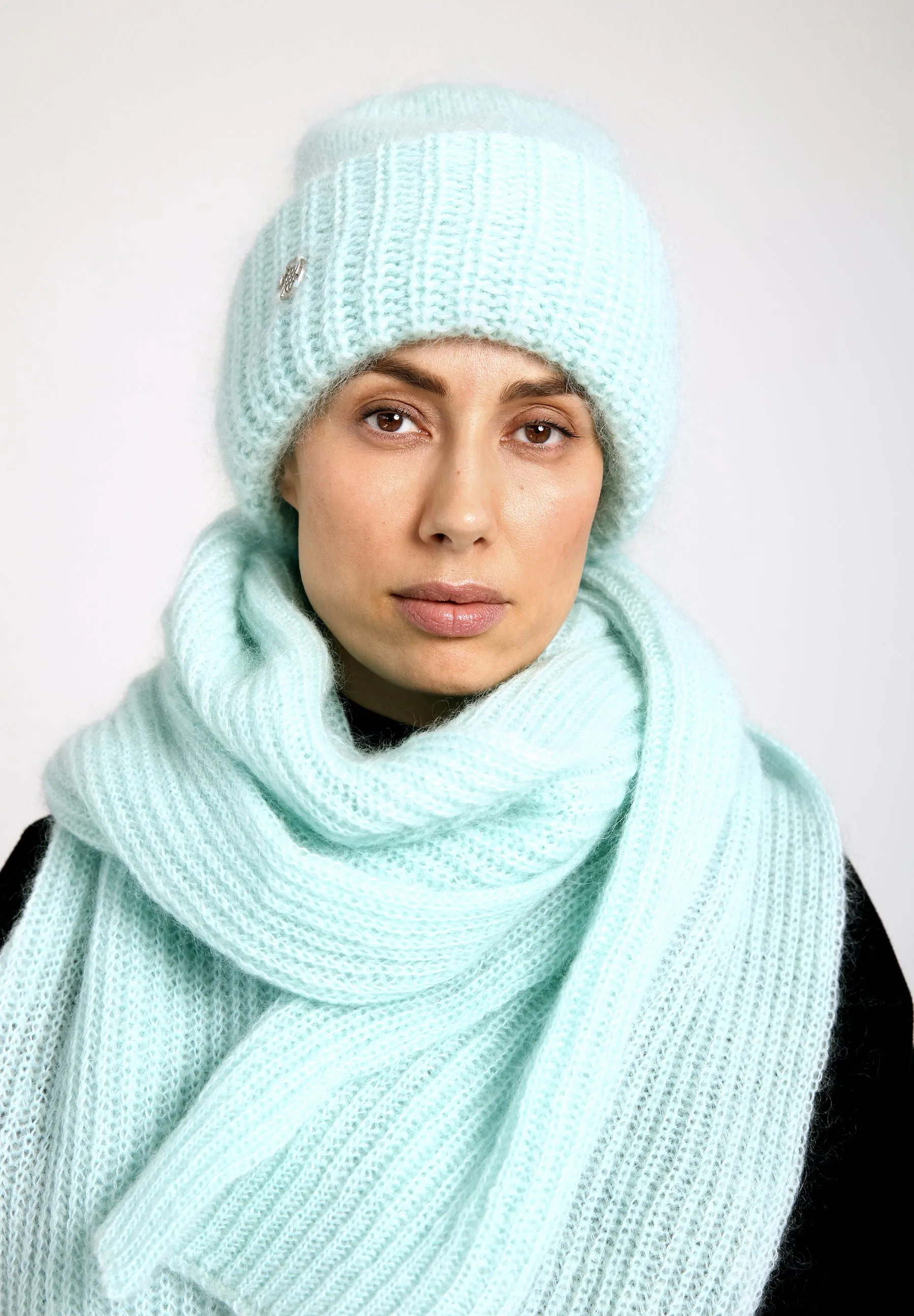 BARROW CHUNKY BEANIE & MILLER RIB SCARF SET - Mint