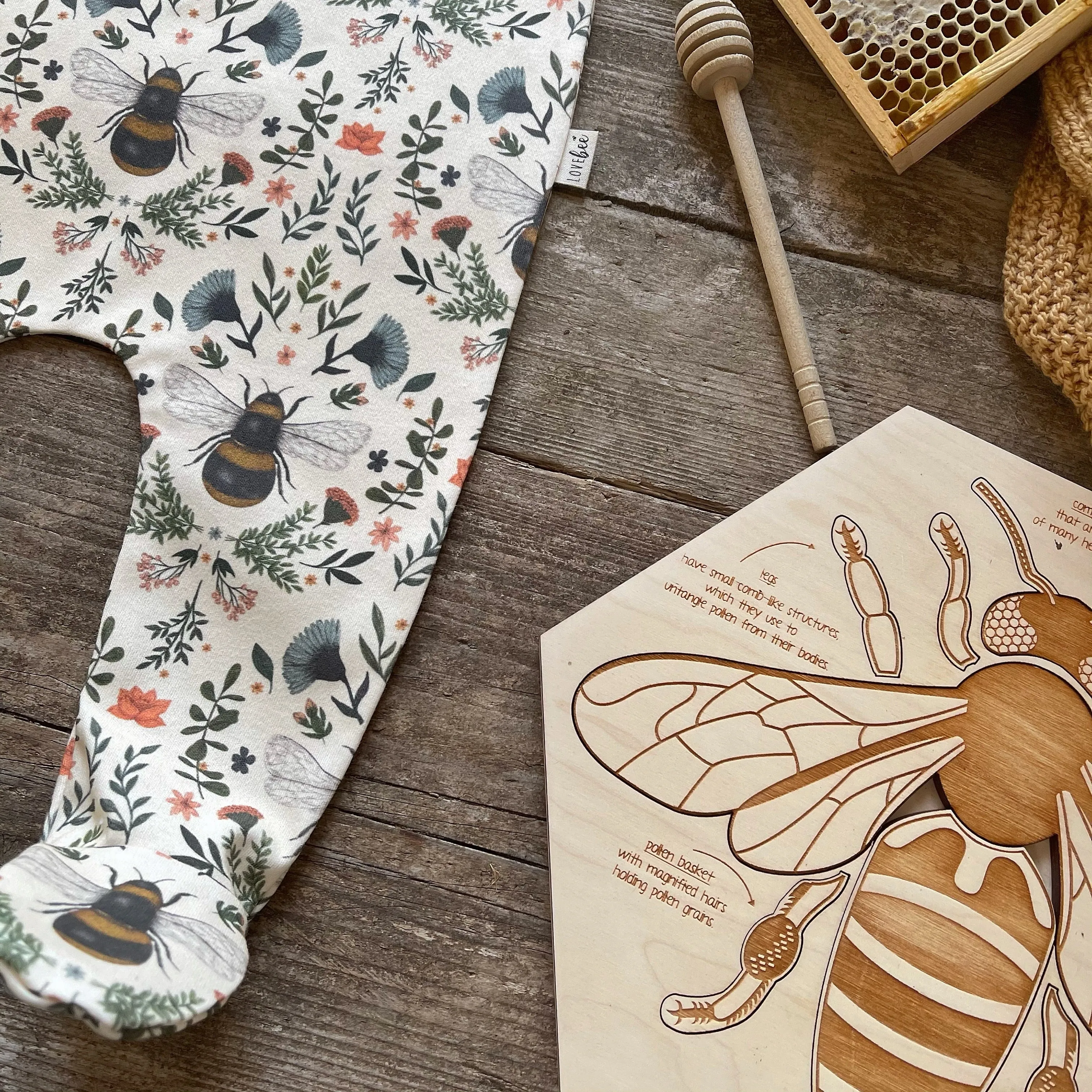 Bee and Botanicals footed Romper