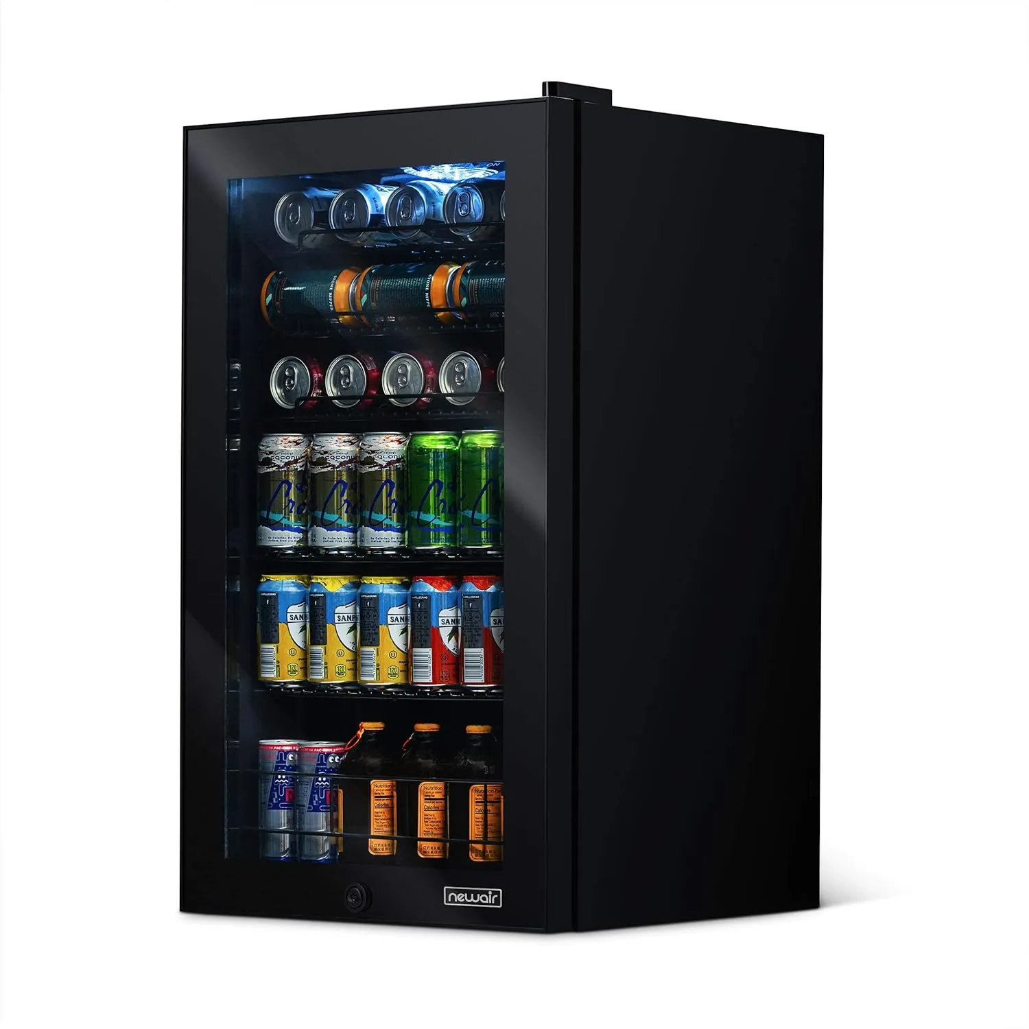 Beverage Refrigerator Cooler, 126 Cans Free Standing with Right Hinge Glass Door