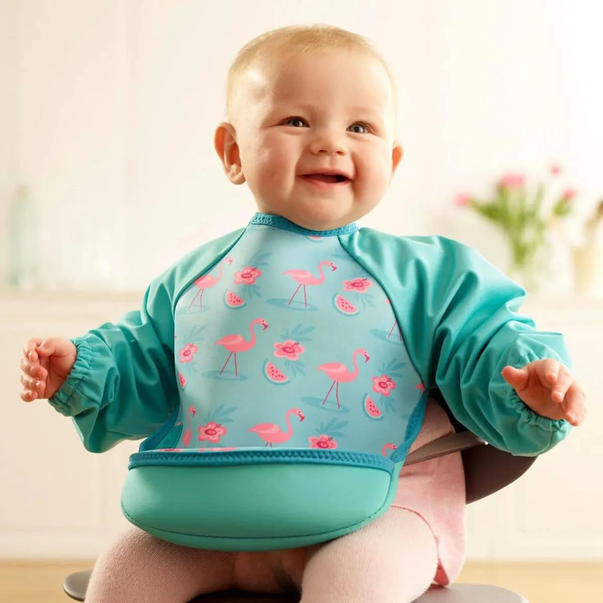 Bibetta UltraBib Bib with Sleeves - Flamingos