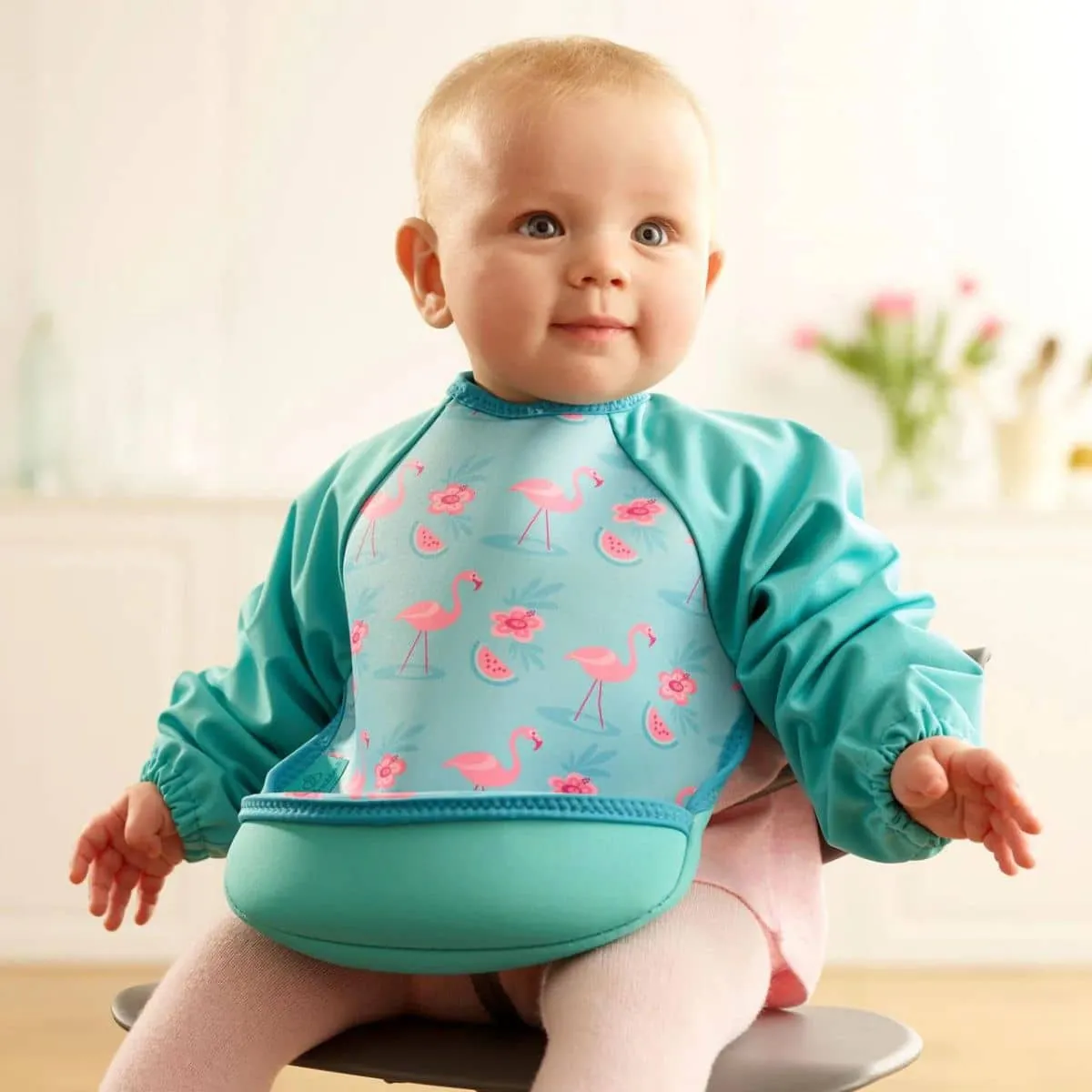 Bibetta UltraBib Bib with Sleeves - Flamingos