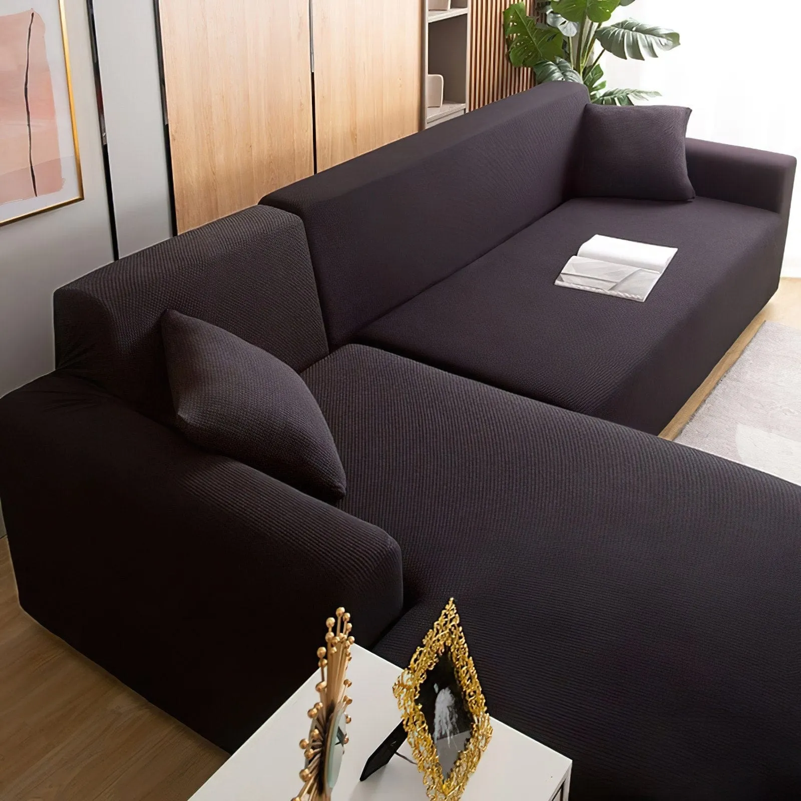 Black - 100% Waterproof and Ultra Resistant Stretch Armchair and Sofa Covers - The Sofa Cover House