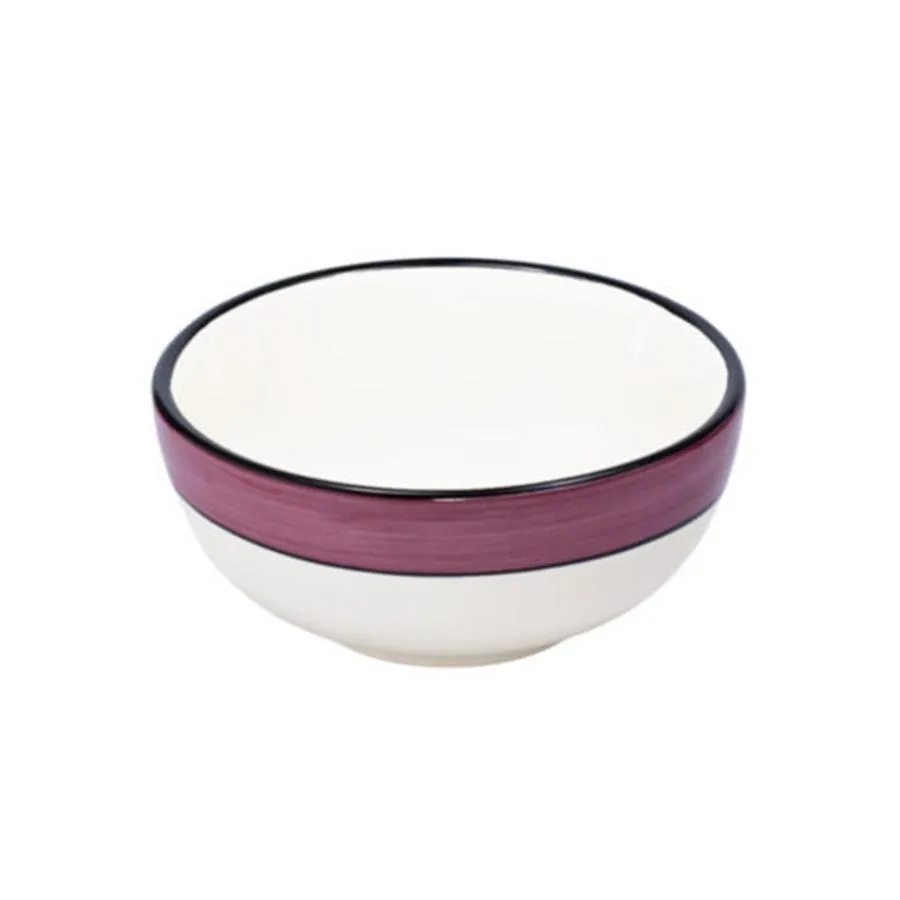 Bowl Set - Set of 4 - White & Purple | Spree Pattern