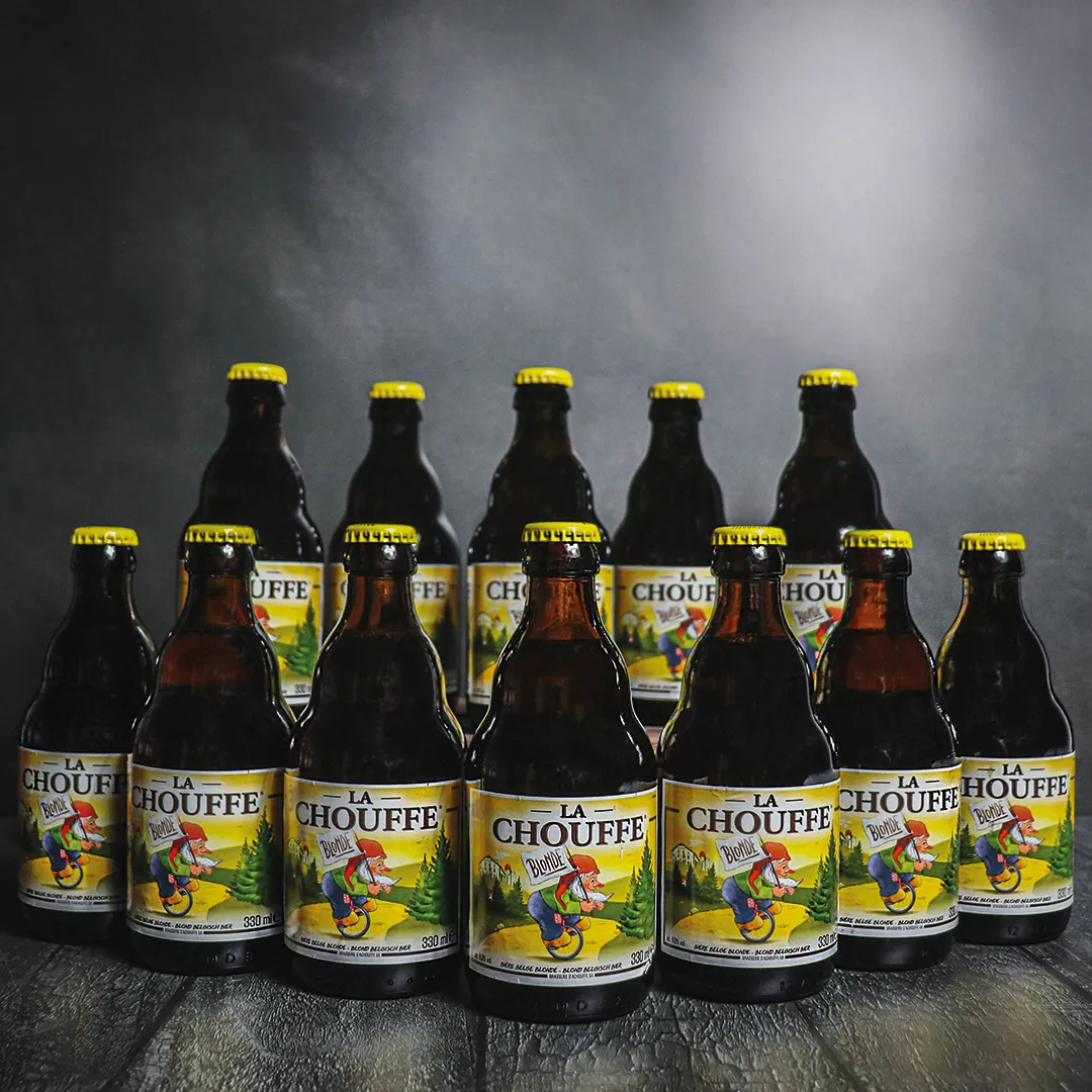 Brasserie d’Achouffe La Chouffe Belgian Blond Beer 330ml Bottles - 8.0% ABV (12 Multipack)