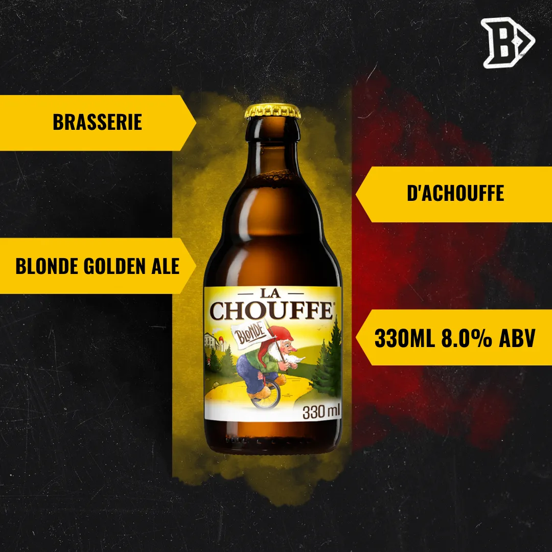 Brasserie d’Achouffe La Chouffe Belgian Blond Beer 330ml Bottles - 8.0% ABV (12 Multipack)