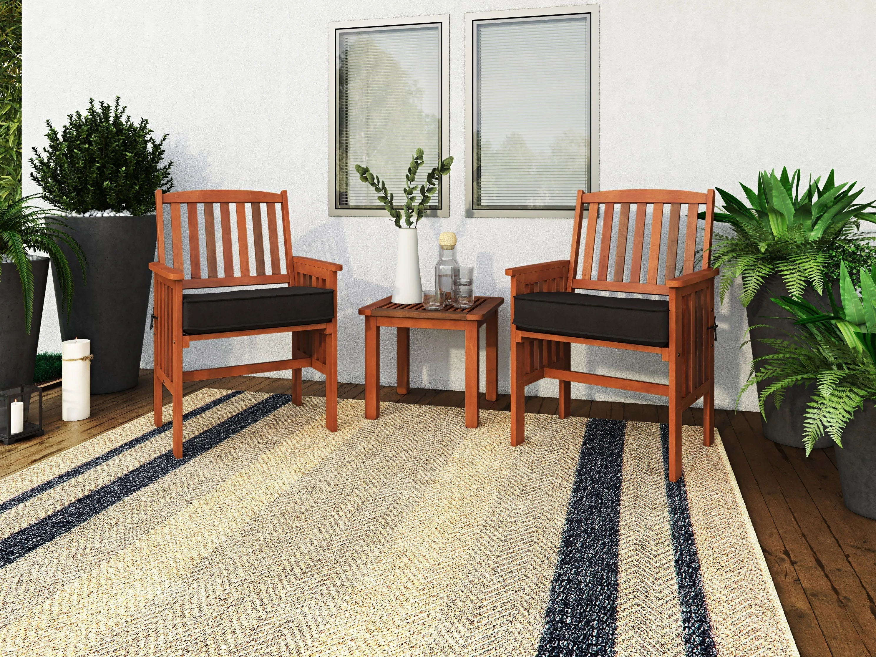 Brown 3 Piece Patio Set