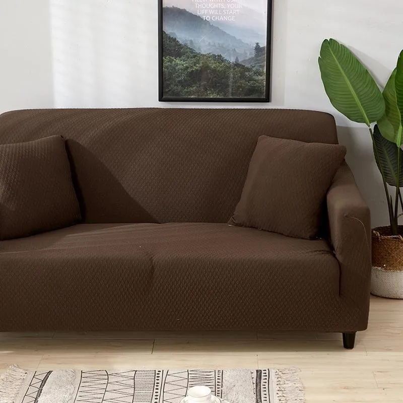 Brown - ONE PIECE - 100% Waterproof and Ultra Resistant Stretch Cushion cover 18" X 18" (45 CM X 45 CM)