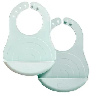 Cam Cam Copenhagen Silicone Bibs 2-pack Rainbow Blue Mix