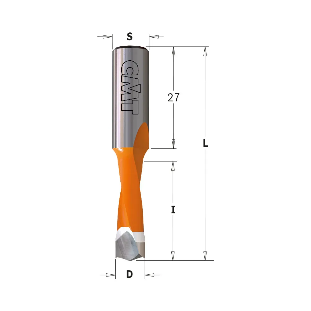 CMT Orange Tools 310.080.42 DOWEL DRILL 5/16”x27x57.5mm LH