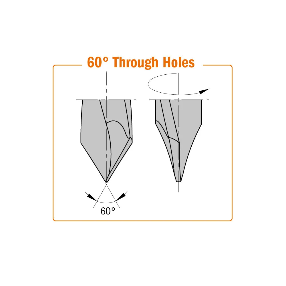 CMT Orange Tools 314.040.12 DOWEL DRILL FOR THROUGH HOLE 5/32”x30x70mm  LH