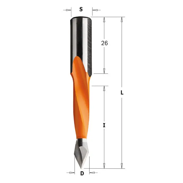 CMT Orange Tools 366.120.11 DOWEL DRILL FOR THROUGH HOLE 12x44x77mm  RH