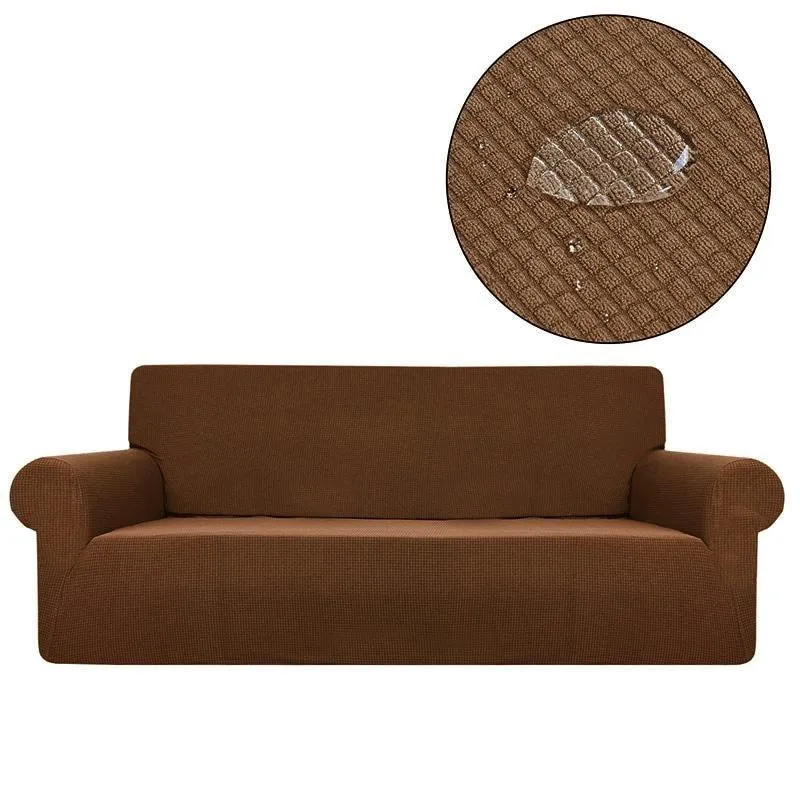 Coffee - 100% Waterproof and Ultra Resistant Stretch Armchair and Sofa Covers - The Sofa Cover House