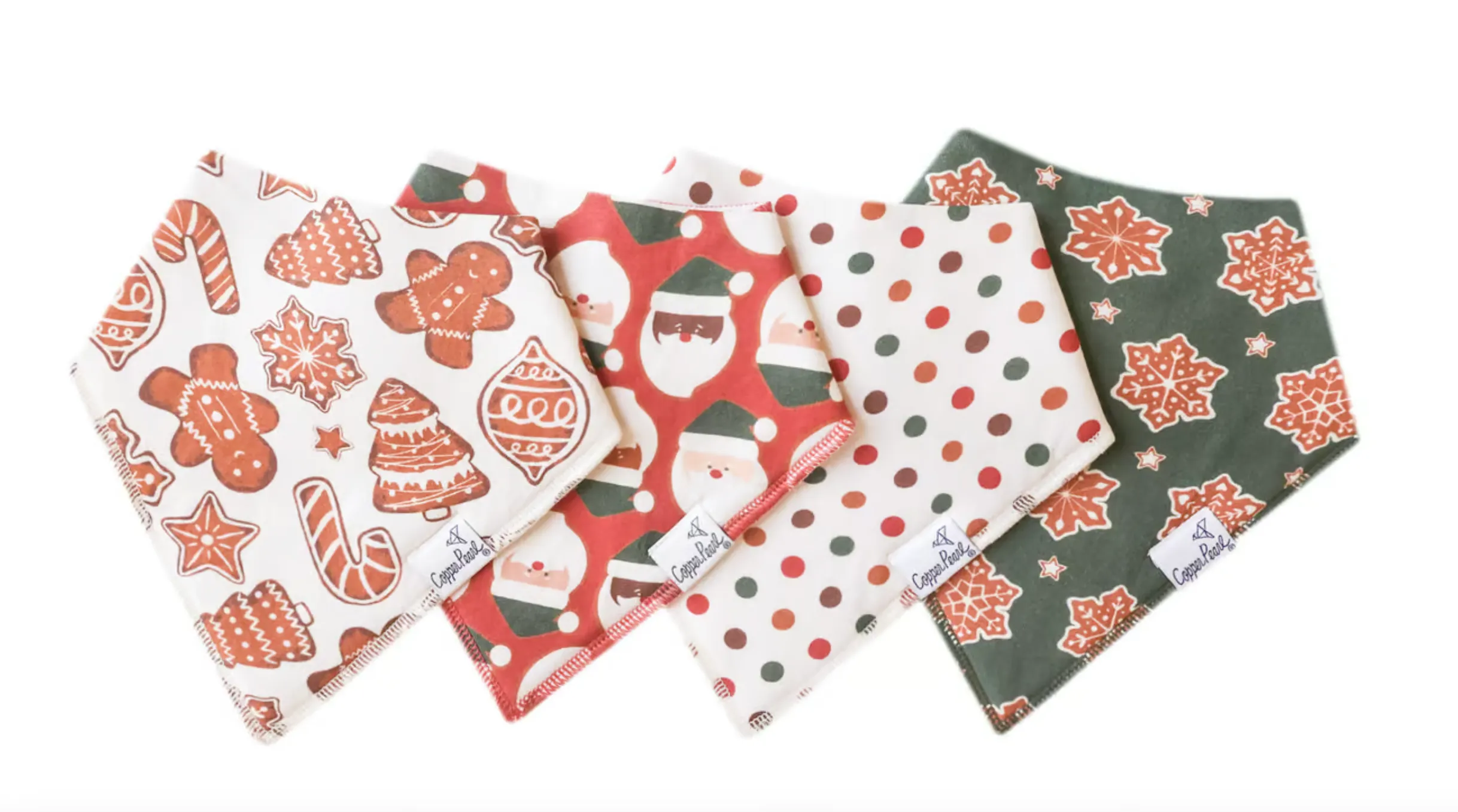 Copper Pearl - Baby Bandana Bib Set of 4 - Holiday Styles