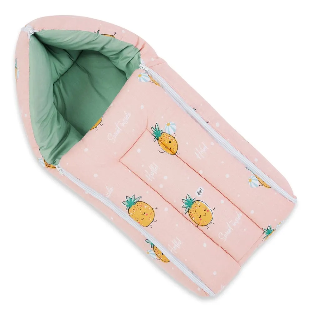 Cotton Carrier Nest cum sleeping bag, Pineapple Samba ( Newborn - 3 Months)