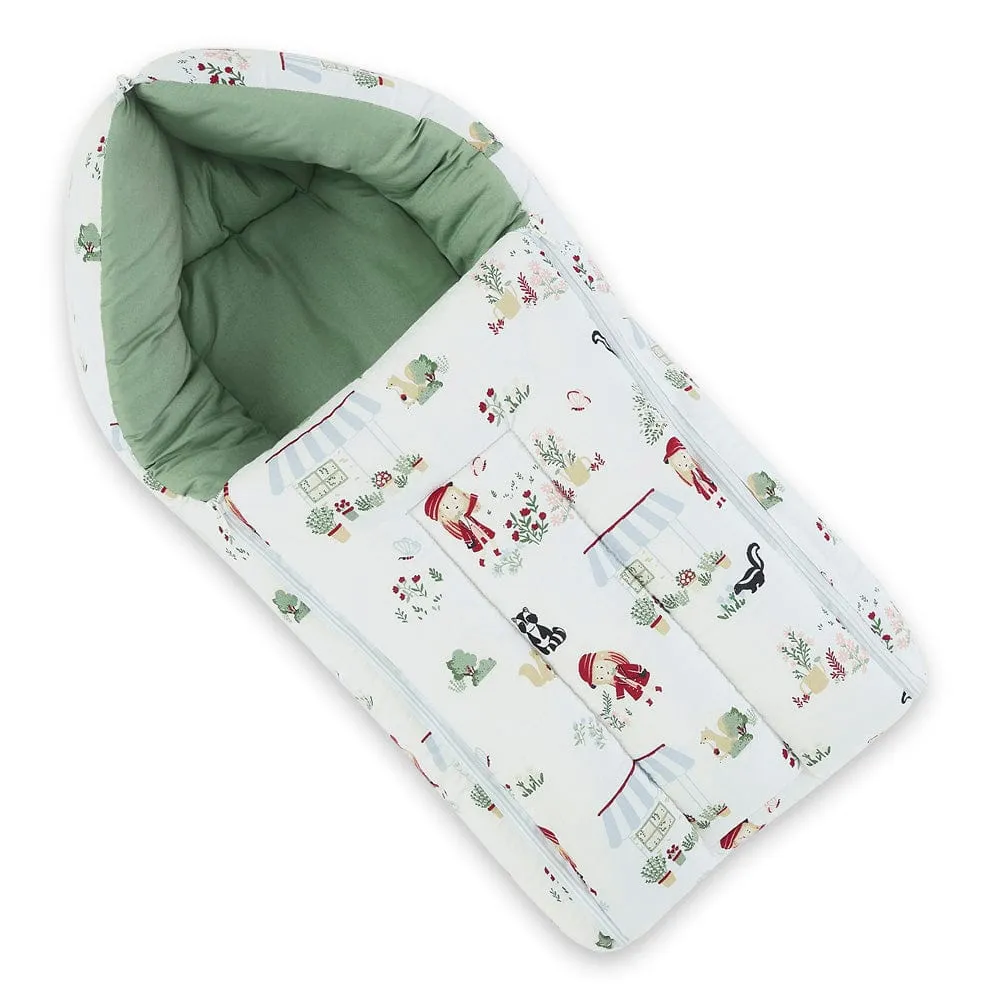 Cotton Carrier Nest cum sleeping bag, Scarlet ( Newborn - 3 Months)