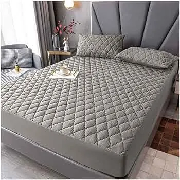 Cotton Quilted Waterproof Mattress Cover - Grey