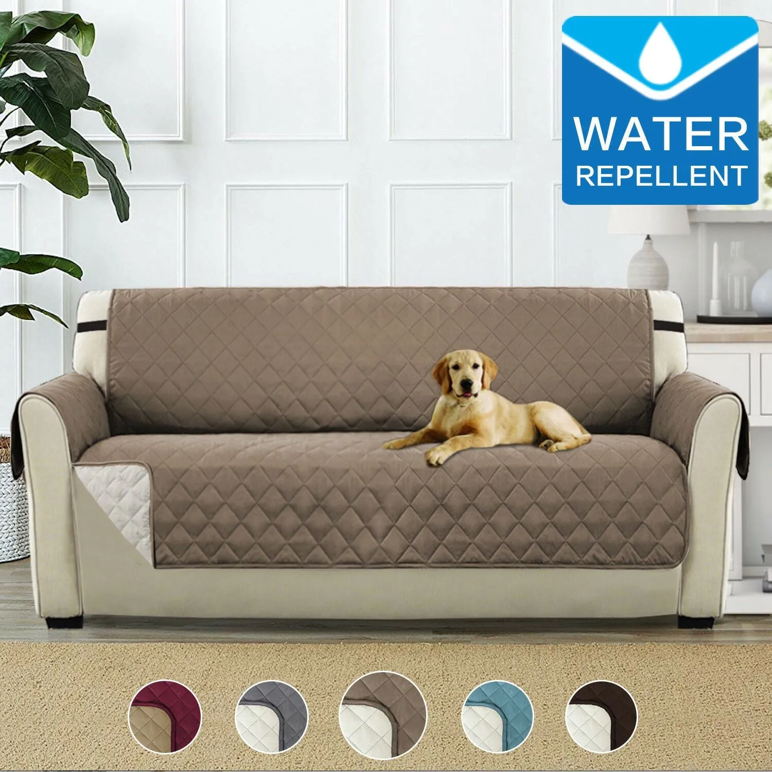 Couch Covers Sofa Covers Protector Sofa Slip Cover Non Slip Strap for Pets,Taupe