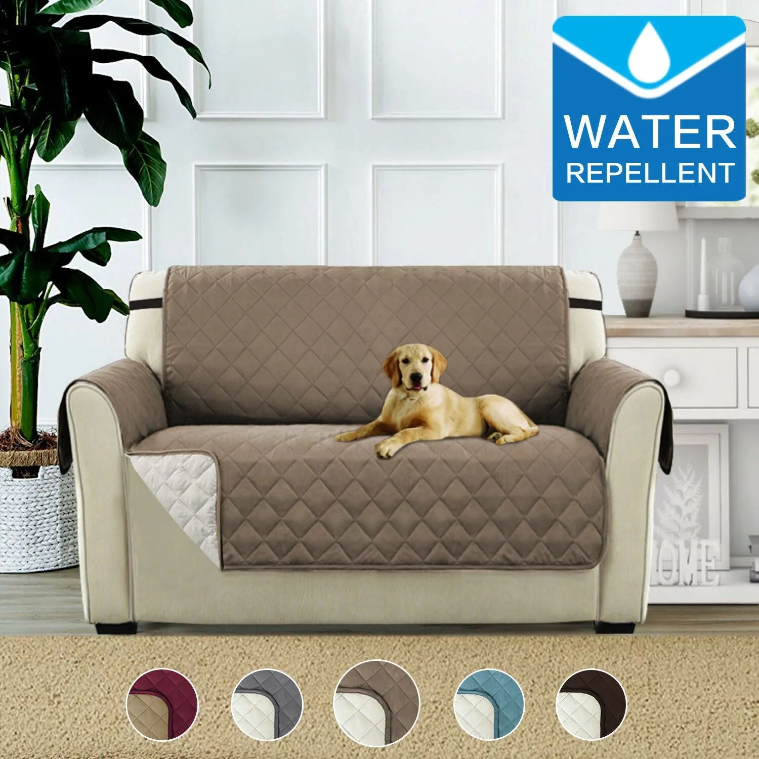 Couch Covers Sofa Covers Protector Sofa Slip Cover Non Slip Strap for Pets,Taupe