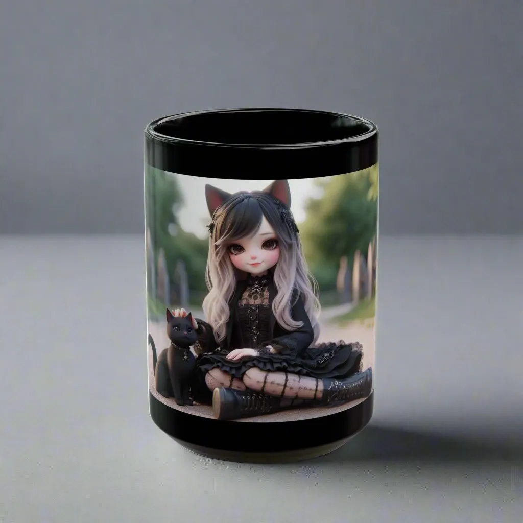 Cursed Cutie Gothic Coffee Cup – Sip with Enigmatic Charm