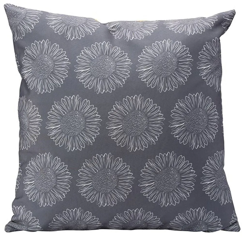 David Mason 40cm Grey Artisan Flower Cushion