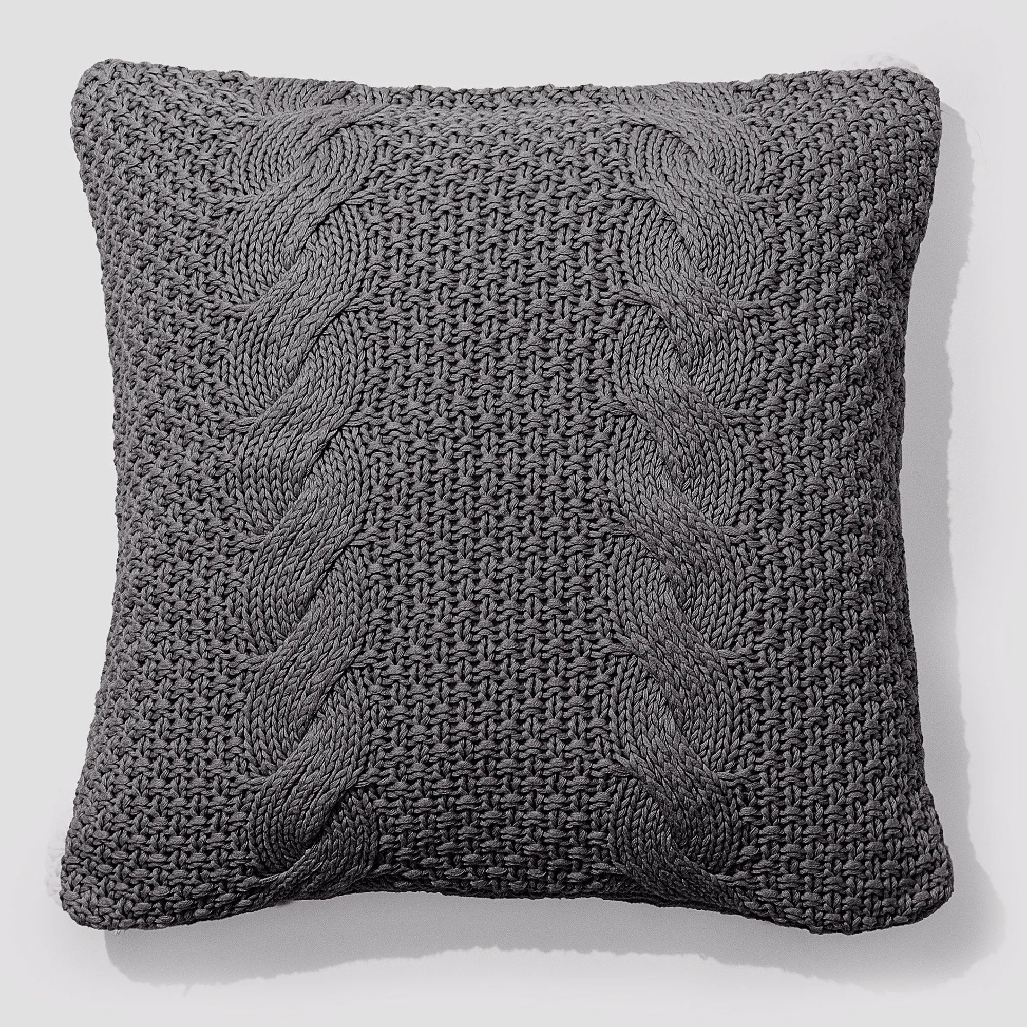 Decorative Cushion Cover 47 x 47cm - Knitted Cable Grey