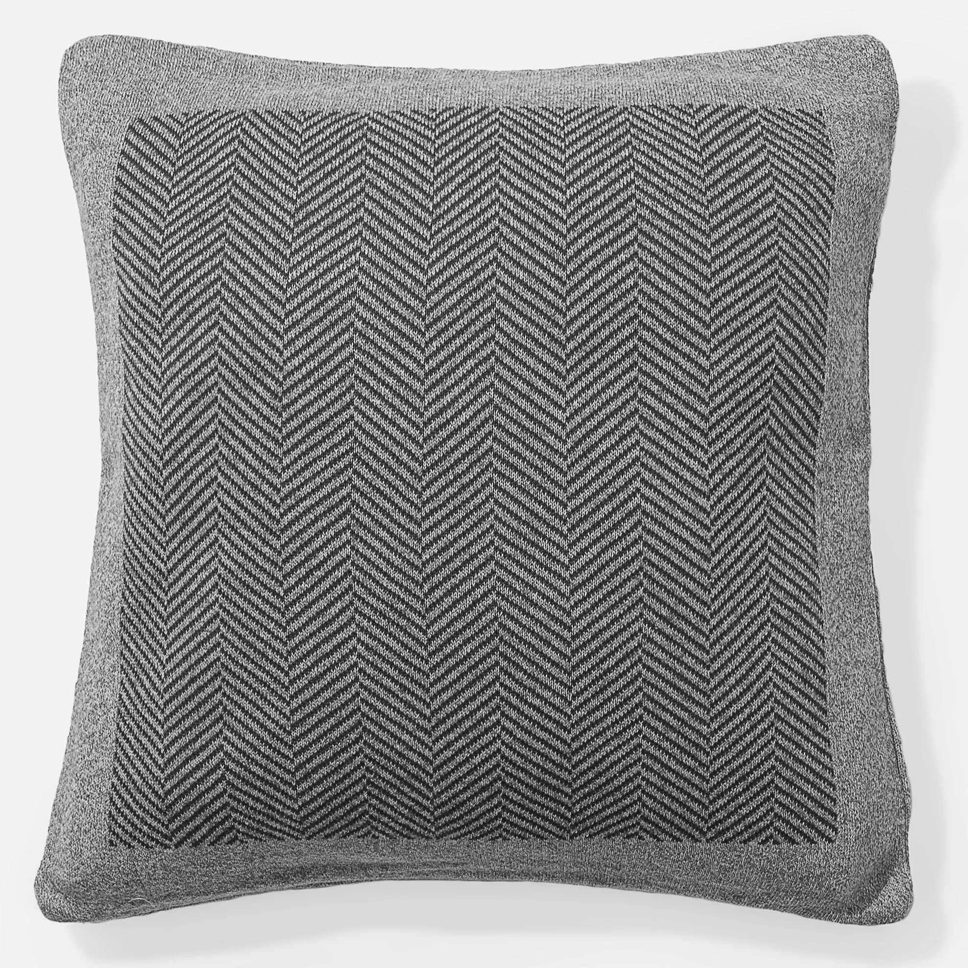 Decorative Cushion Cover 47 x 47cm - Knitted Herringbone Grey