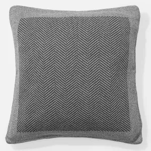 Decorative Cushion Cover 47 x 47cm - Knitted Herringbone Grey