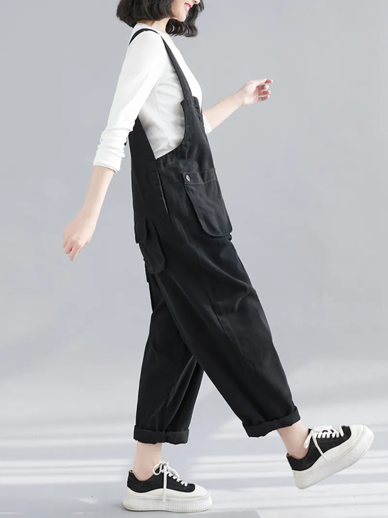 Denim Thin Large Size Loose Harem Dungarees Overalls