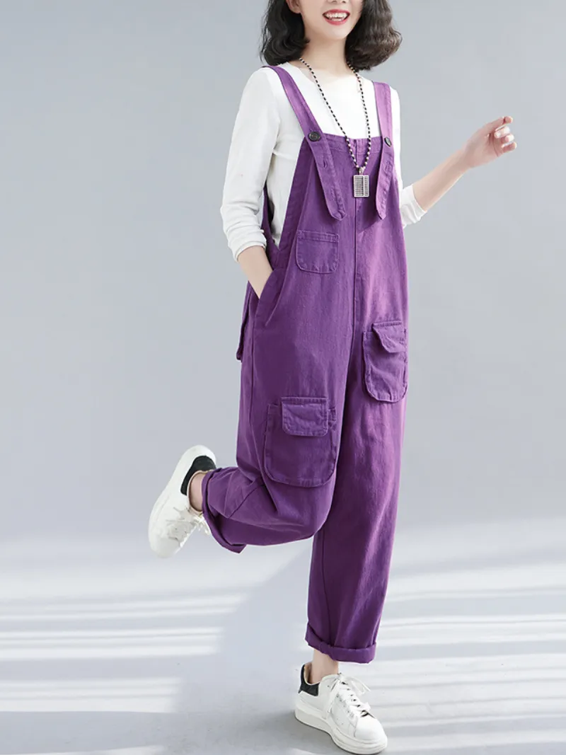 Denim Thin Large Size Loose Harem Dungarees Overalls