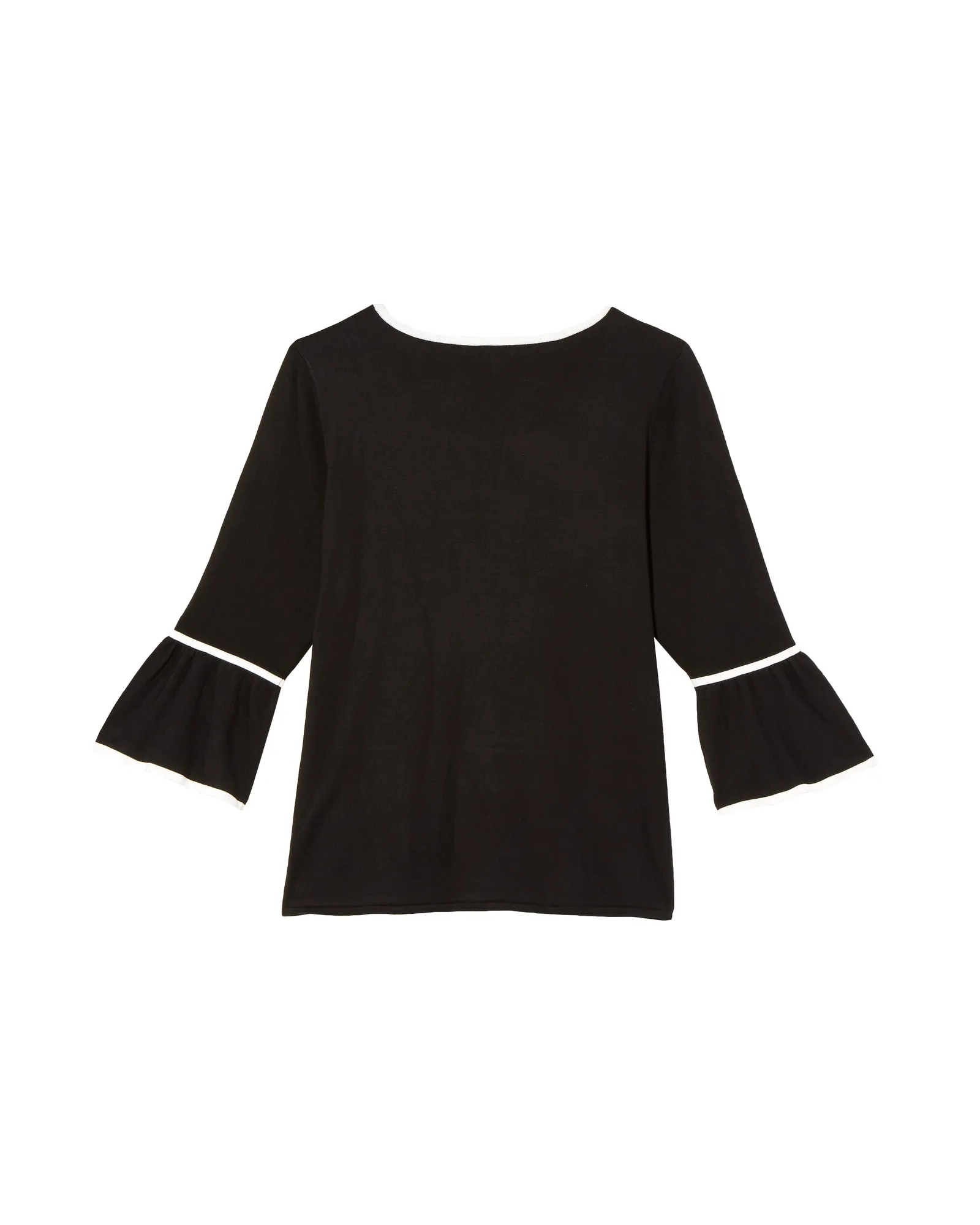 Diana 3/4 Flared Sleeve Sweater | Black / Ivory