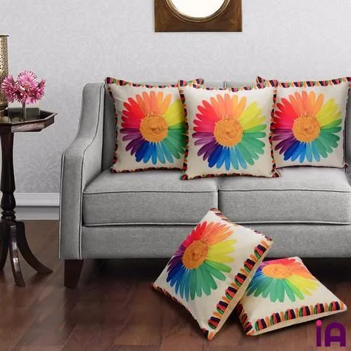 Digital Printed Cushions Assorted 5 PCs-Multi Colors