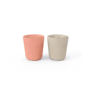 Done by Deer Kiddish Mini Mug - 2 Pack - Sand/Coral - Croco