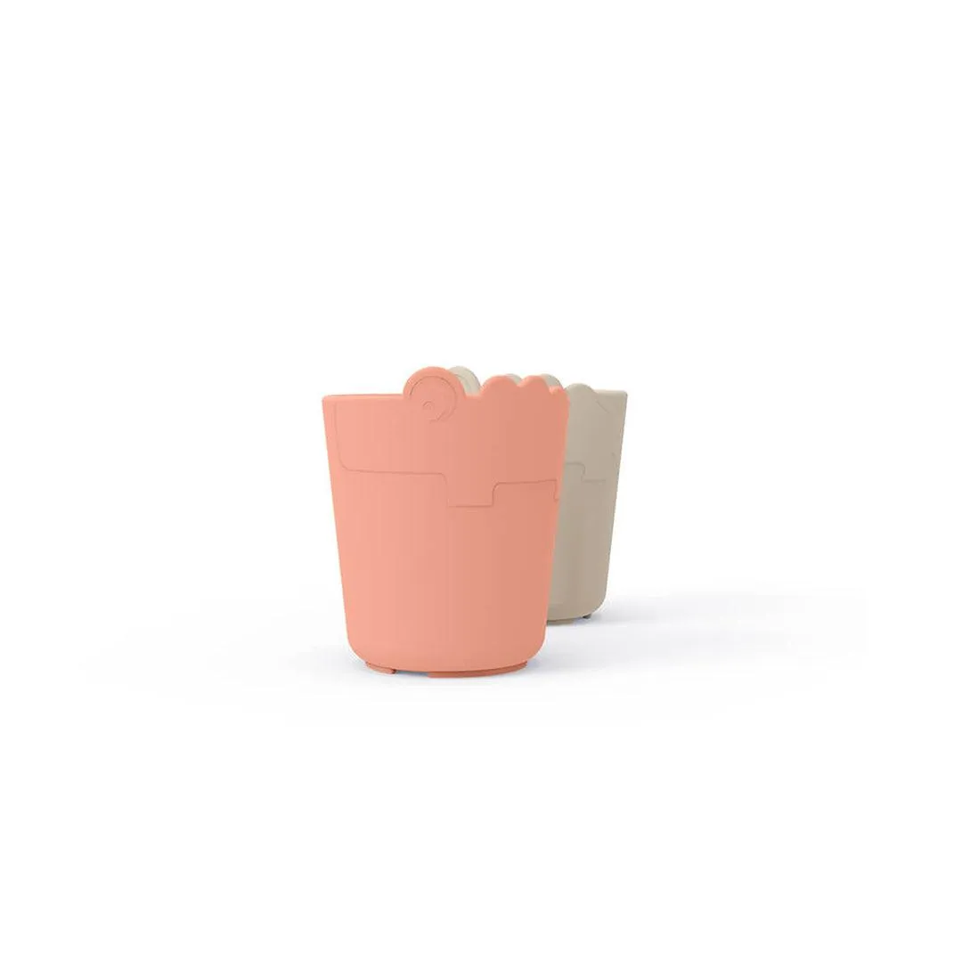 Done by Deer Kiddish Mini Mug - 2 Pack - Sand/Coral - Croco