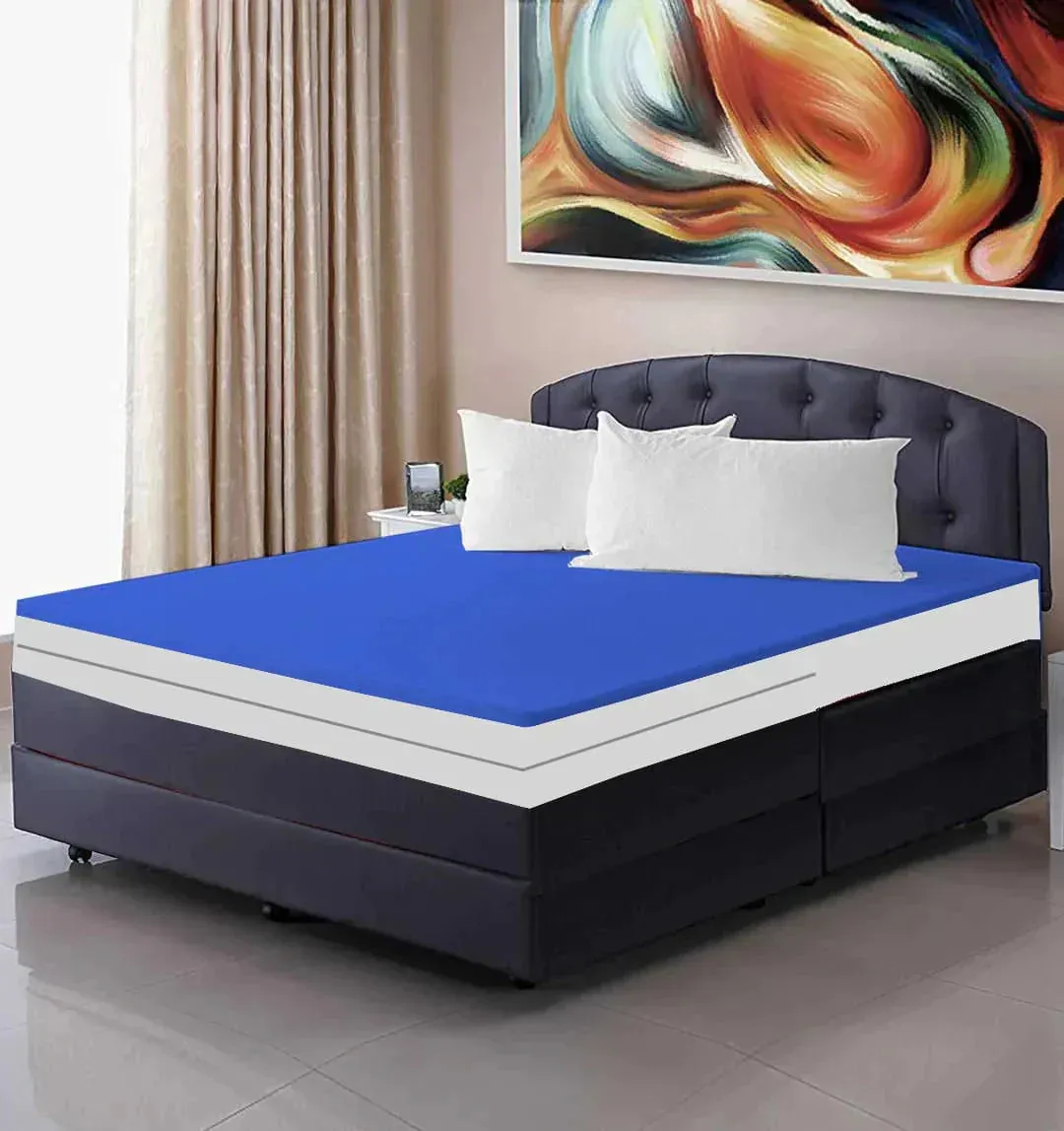 Double Sided Zipper Waterproof Mattress Cover - Blue