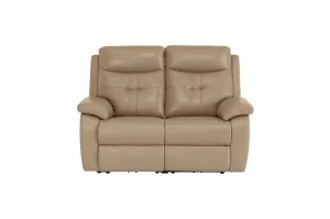 DUBLIN LEATHER ELECTRIC 2 SEATER RECLINER - LIGHT STONE