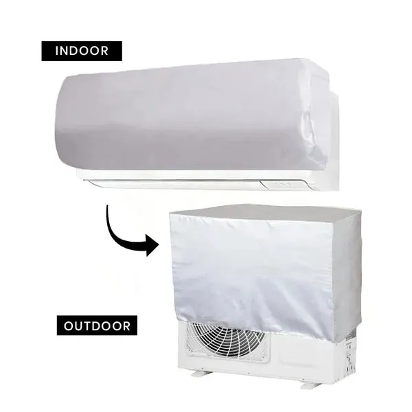 Dustproof & Waterproof AC Cover - (Inner Outer Unit Set) - Silver Grey