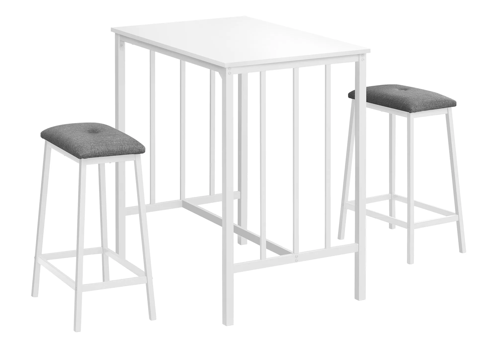 Elegance Trio: Contemporary White Counter-Height Dining Set