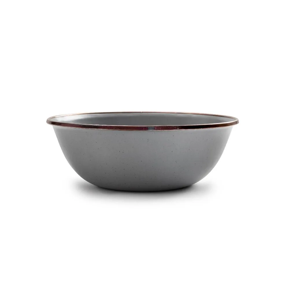 Enamel Bowl Set In Slate Grey - Set Of Two Bowls