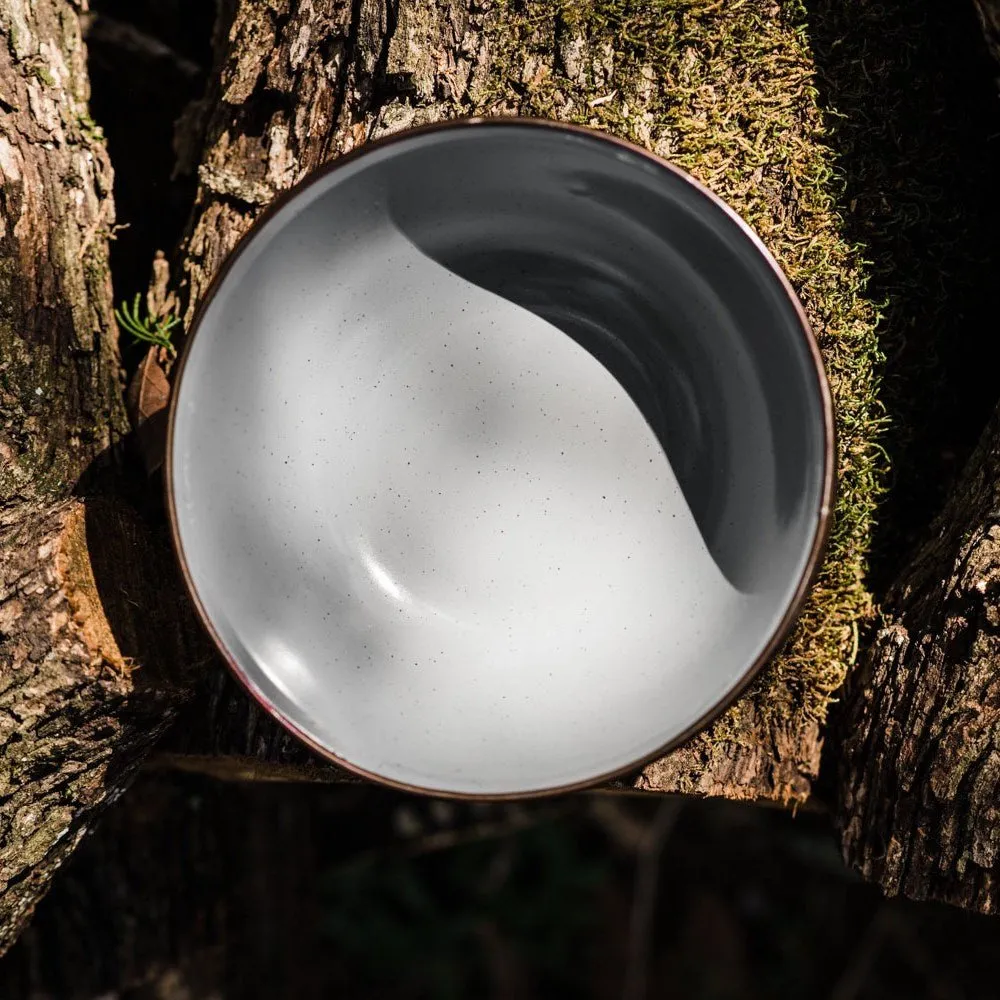 Enamel Bowl Set In Slate Grey - Set Of Two Bowls