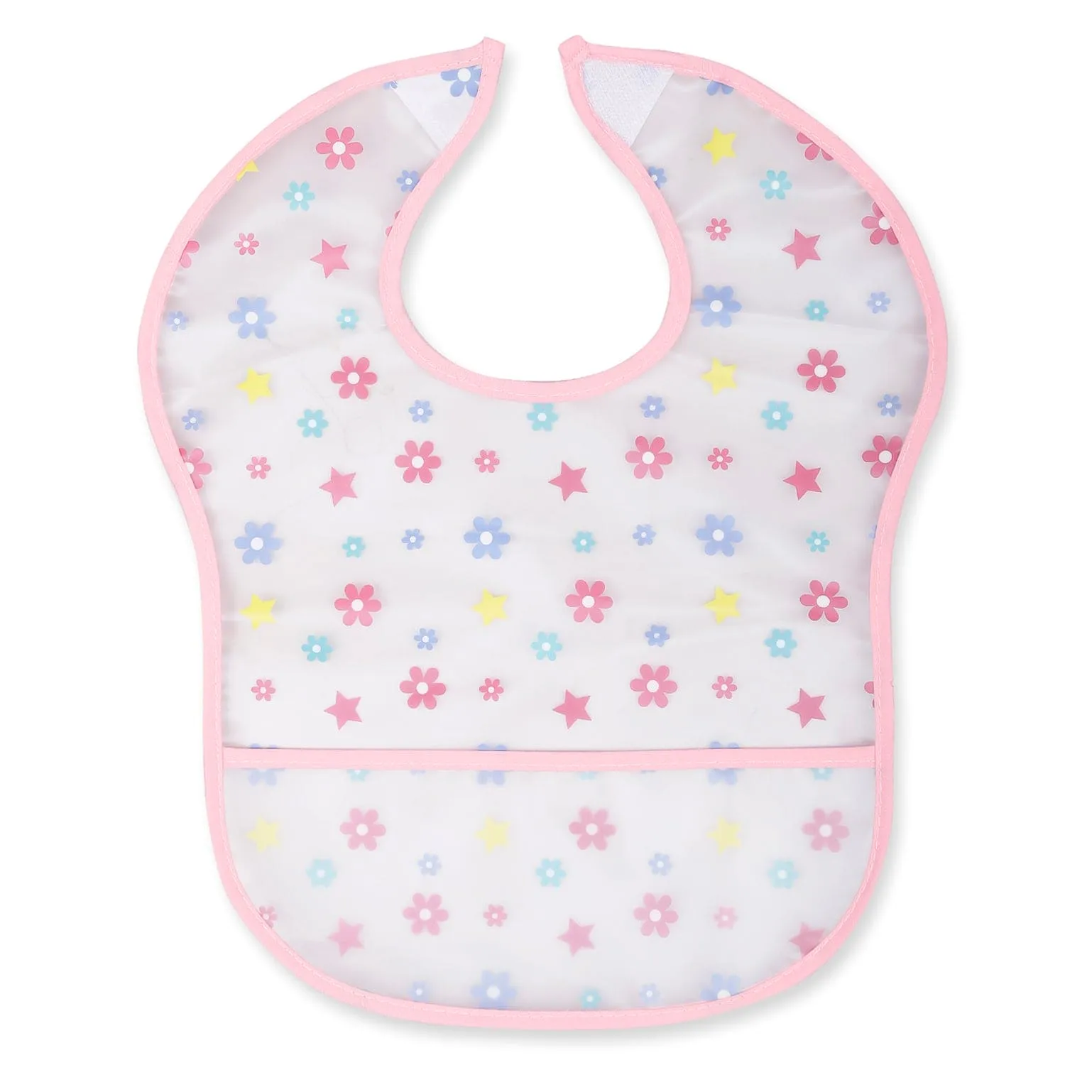 Feeding Bibs Pack Of 2 Crumb Catcher Waterproof Flower Fairy Pink