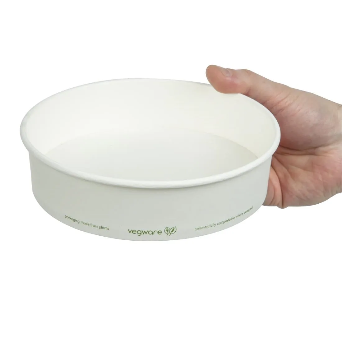 FS176 Vegware 185-Series Compostable Bon Appetit Wide PLA-lined Paper Food Bowls 26oz (Pack of 300)