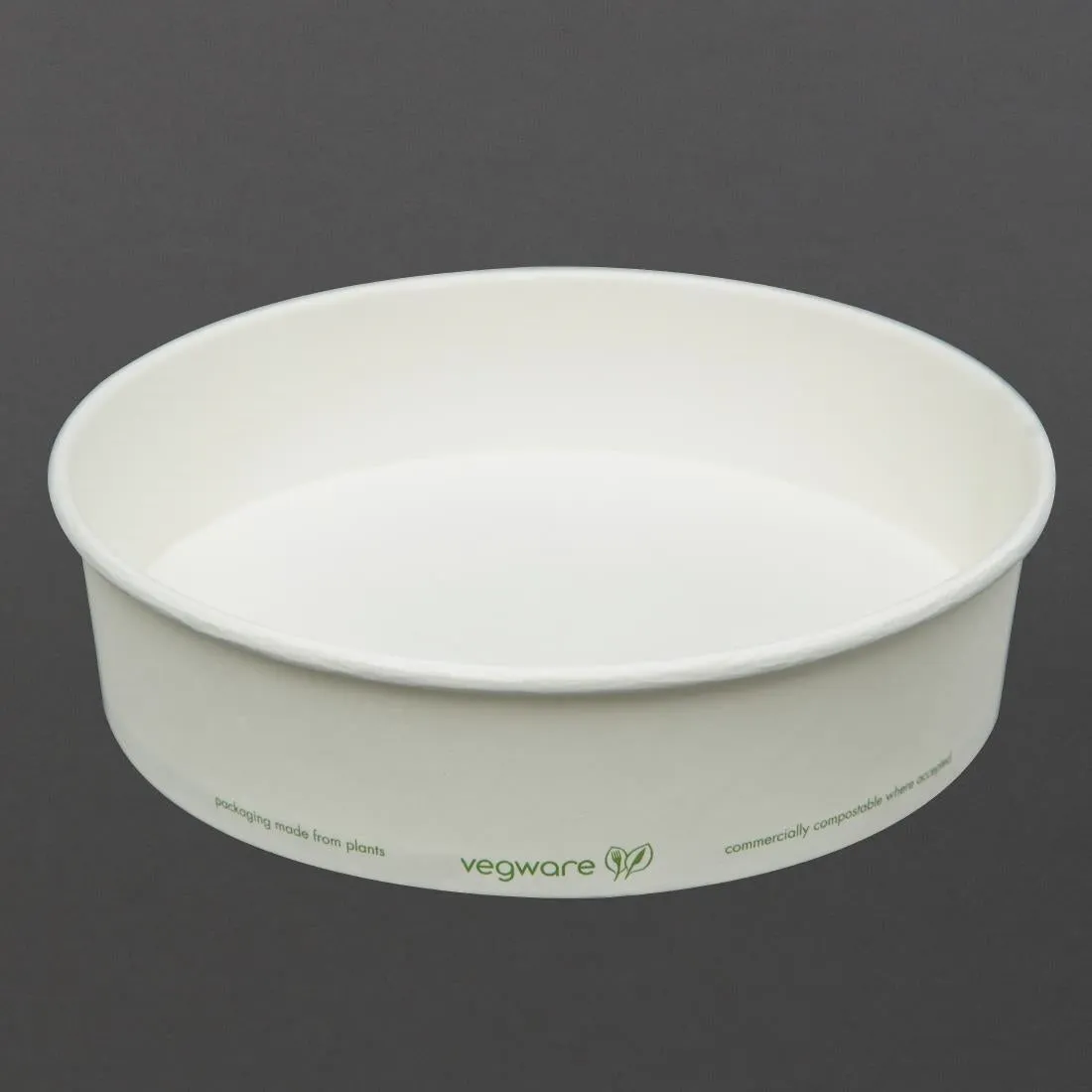 FS176 Vegware 185-Series Compostable Bon Appetit Wide PLA-lined Paper Food Bowls 26oz (Pack of 300)