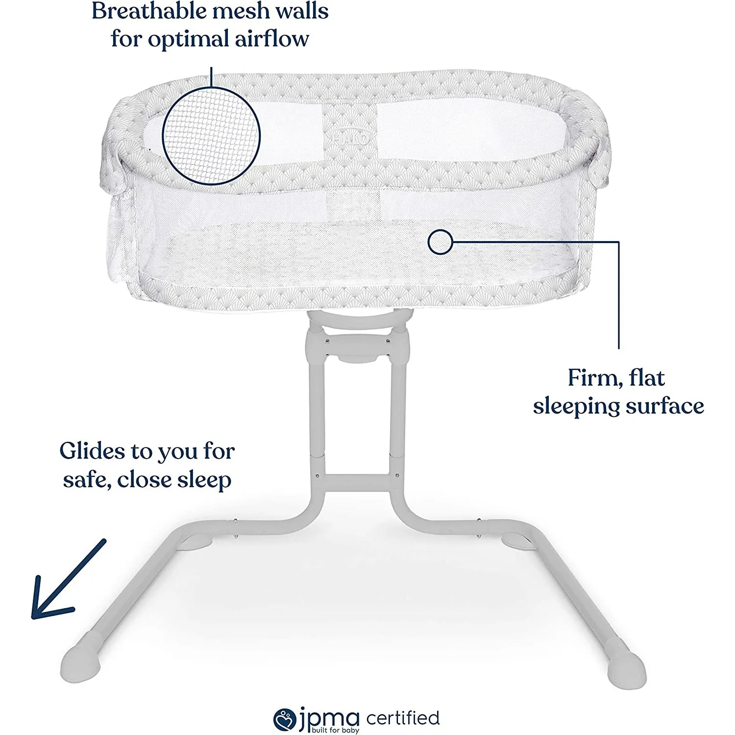 Halo BassiNest Glide Sleeper, Baby Bassinet, Adjustable, Plume