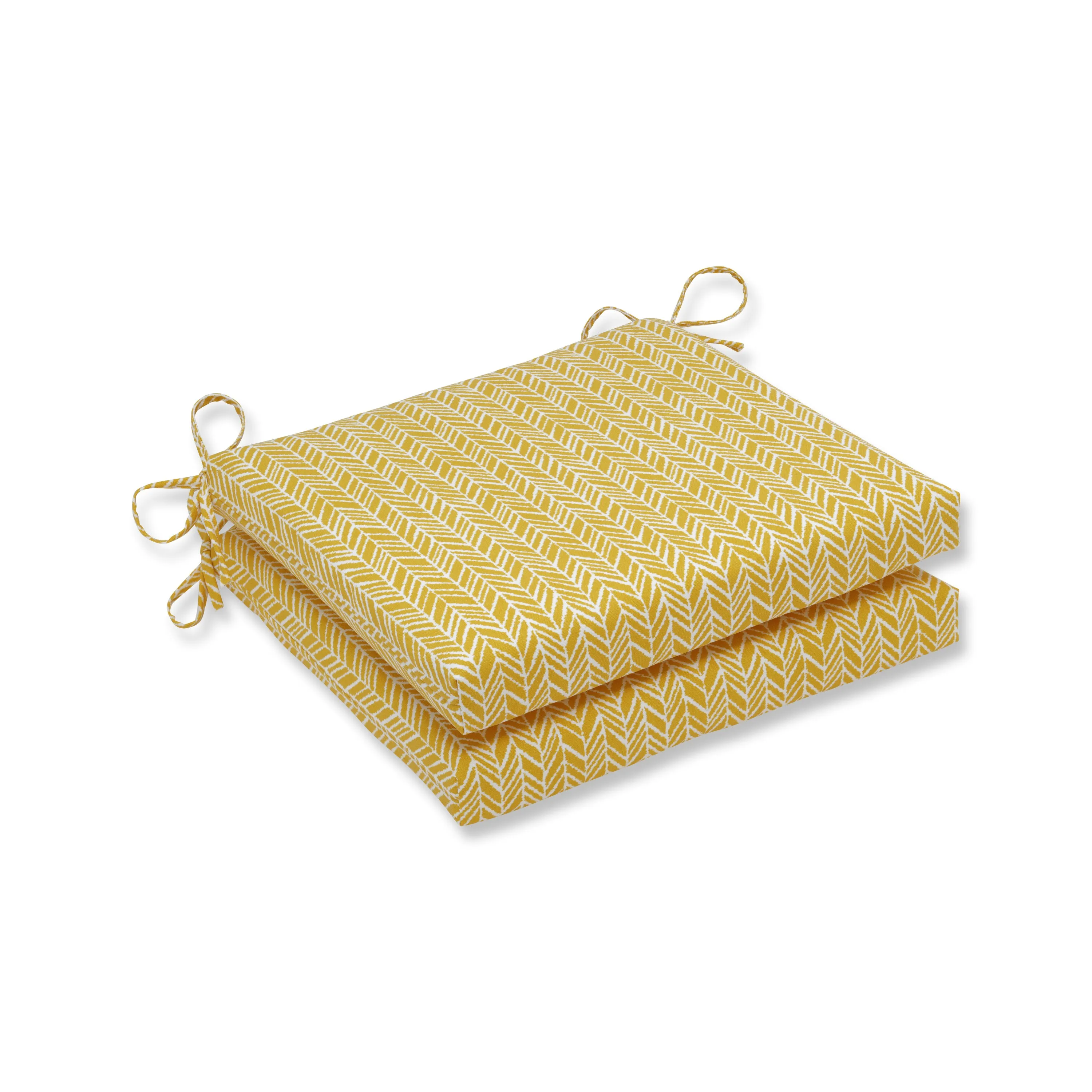 Herringbone Egg Yolk Squared Corners Seat Cushion 20X20X3 (Set Of 2)