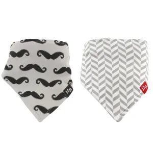 Hudson Baby Cotton Bandana Bibs, Mustache