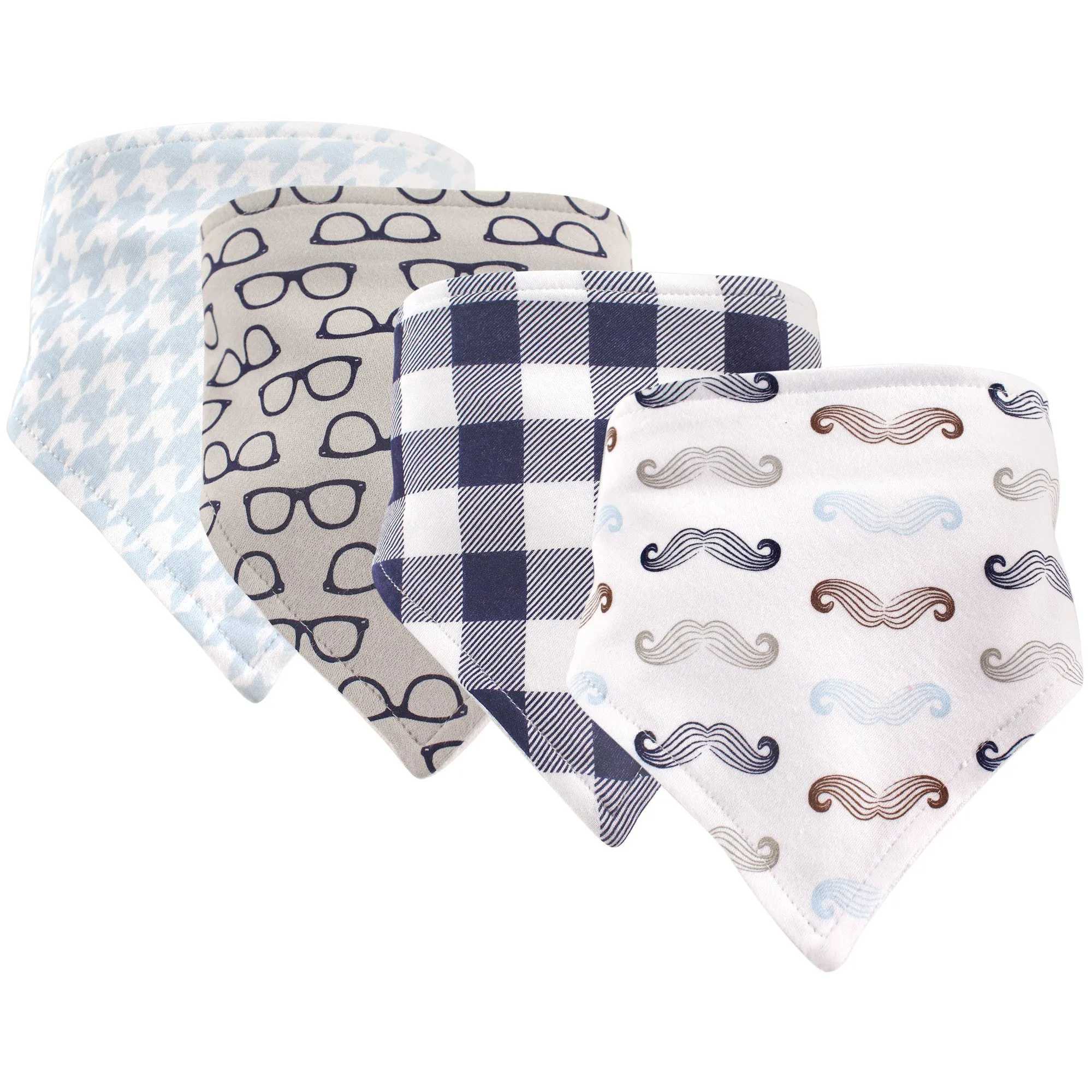 Hudson Baby Cotton Bandana Bibs, Mustaches