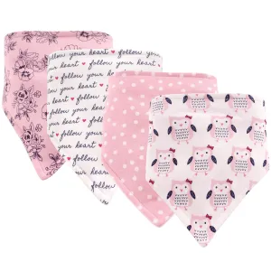 Hudson Baby Cotton Bandana Bibs, Owl