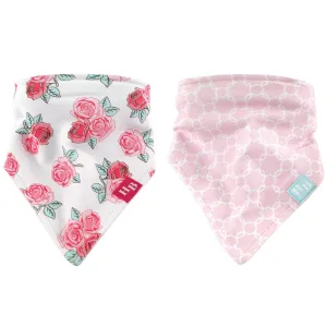 Hudson Baby Cotton Bandana Bibs, Roses