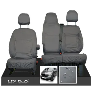 INKA Renault Trafic Sport (Business Plus) Tailored Waterproof Seat Covers Front Set 1 2 - Grey MY14 Onwards