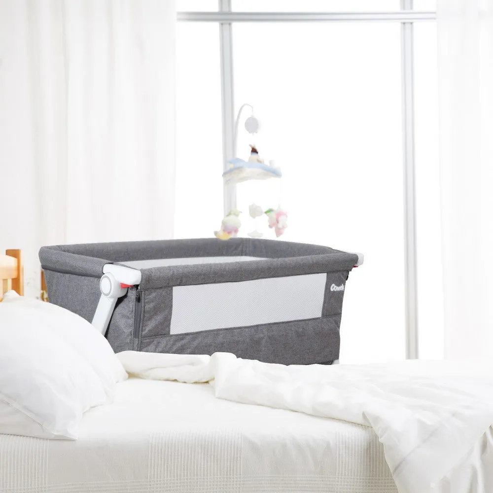 KEANO Folding Baby Bassinet Bedside Sleeper, Grey